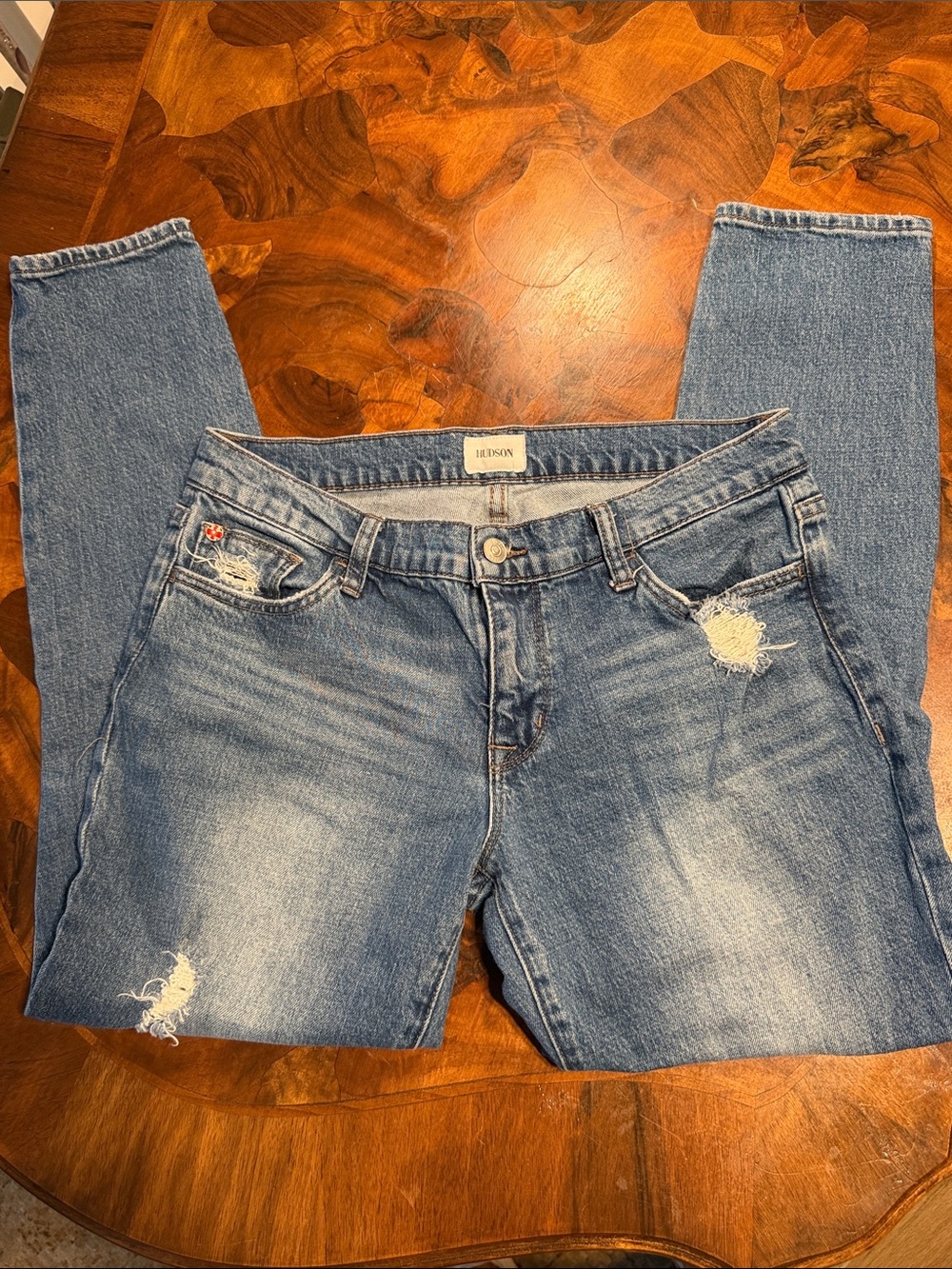 Hudson Jeans Women's Light Blue Skinny Distressed Jean